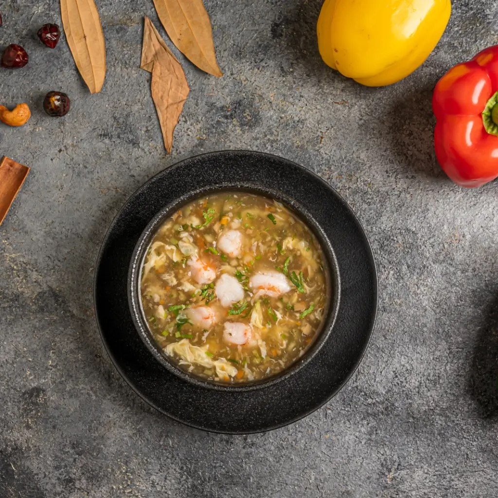 Manchow Soup with Shrimp